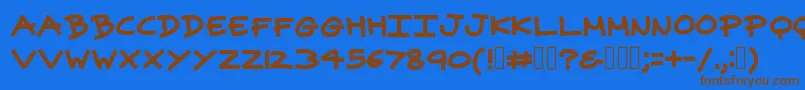 Superpowers Font – Brown Fonts on Blue Background