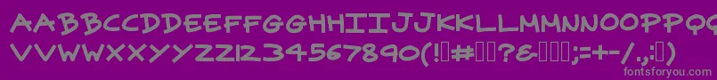 Superpowers-Schriftart – Graue Schriften auf violettem Hintergrund