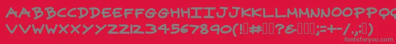 Superpowers Font – Gray Fonts on Red Background