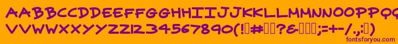 Superpowers Font – Purple Fonts on Orange Background