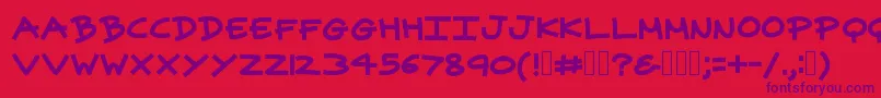 Superpowers Font – Purple Fonts on Red Background