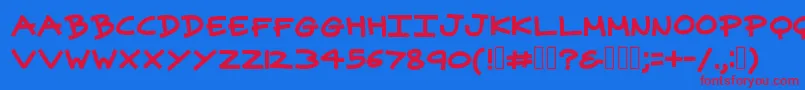 Superpowers Font – Red Fonts on Blue Background