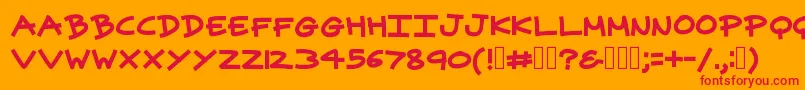 フォントSuperpowers – オレンジの背景に赤い文字