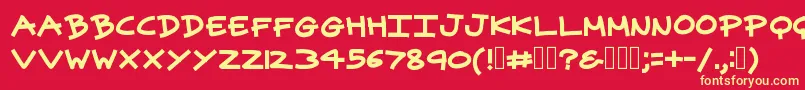 Superpowers-Schriftart – Gelbe Schriften auf rotem Hintergrund