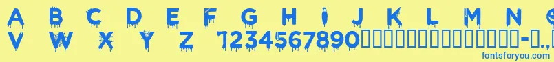 CfhalloweenRegular Font – Blue Fonts on Yellow Background