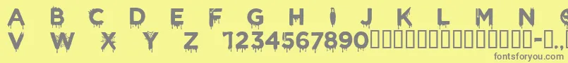 fuente CfhalloweenRegular – Fuentes Grises Sobre Fondo Amarillo