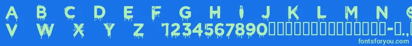 CfhalloweenRegular Font – Green Fonts on Blue Background