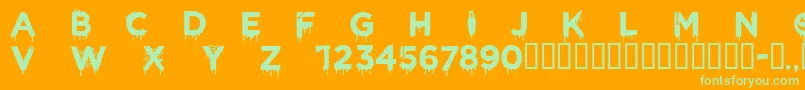 CfhalloweenRegular Font – Green Fonts on Orange Background