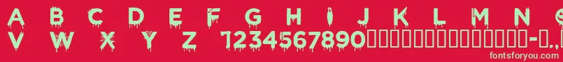 CfhalloweenRegular Font – Green Fonts on Red Background
