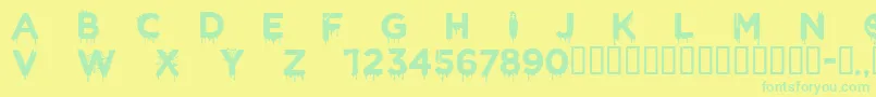 CfhalloweenRegular Font – Green Fonts on Yellow Background