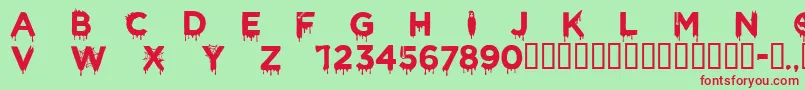 CfhalloweenRegular Font – Red Fonts on Green Background