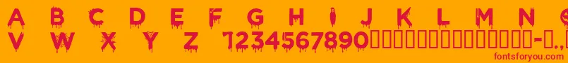 CfhalloweenRegular Font – Red Fonts on Orange Background
