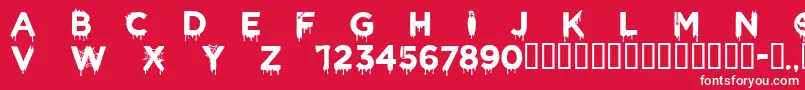 フォントCfhalloweenRegular – 赤い背景に白い文字