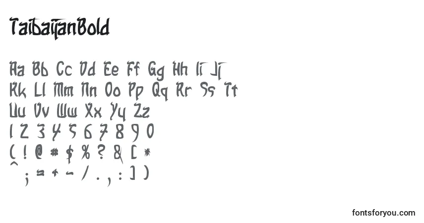 Schriftart TaibaijanBold – Alphabet, Zahlen, spezielle Symbole