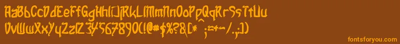 TaibaijanBold-Schriftart – Orangefarbene Schriften auf braunem Hintergrund