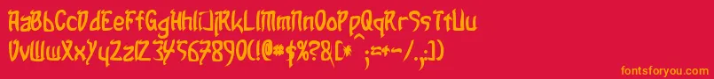 TaibaijanBold Font – Orange Fonts on Red Background