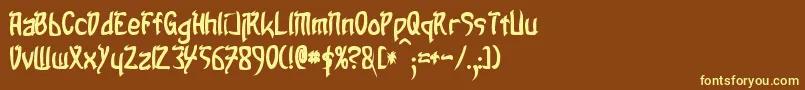 TaibaijanBold Font – Yellow Fonts on Brown Background