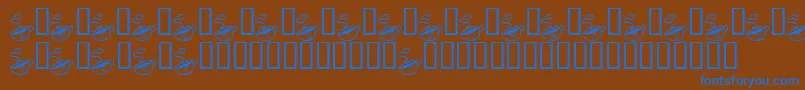 KrMorningMust Font – Blue Fonts on Brown Background
