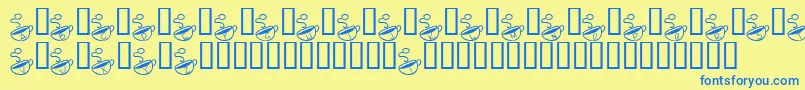 KrMorningMust Font – Blue Fonts on Yellow Background