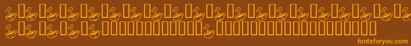 KrMorningMust Font – Orange Fonts on Brown Background