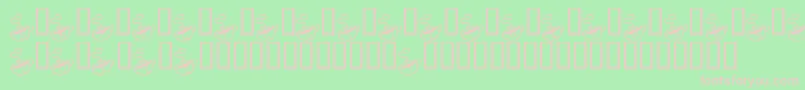 フォントKrMorningMust – 緑の背景にピンクのフォント