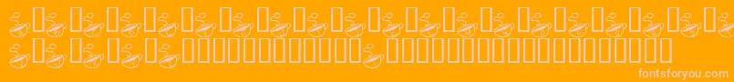 KrMorningMust-fontti – vaaleanpunaiset fontit oranssilla taustalla