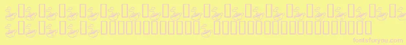 フォントKrMorningMust – ピンクのフォント、黄色の背景