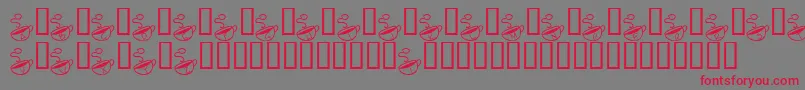 KrMorningMust Font – Red Fonts on Gray Background