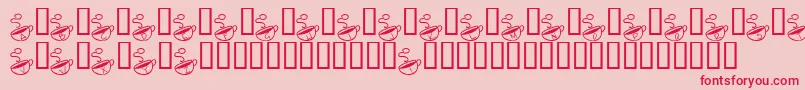 KrMorningMust-Schriftart – Rote Schriften auf rosa Hintergrund