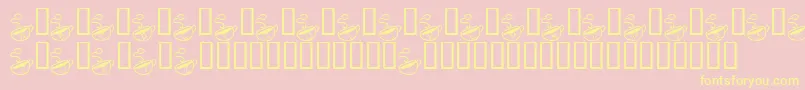 KrMorningMust Font – Yellow Fonts on Pink Background