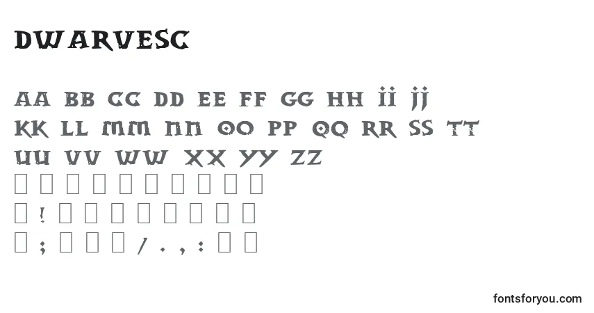Czcionka Dwarvesc – alfabet, cyfry, specjalne znaki