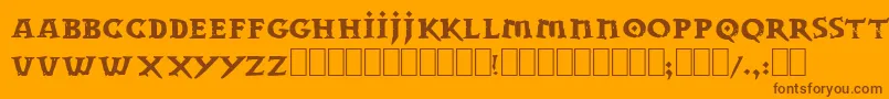 Dwarvesc Font – Brown Fonts on Orange Background