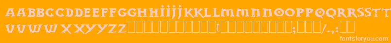 Dwarvesc Font – Pink Fonts on Orange Background