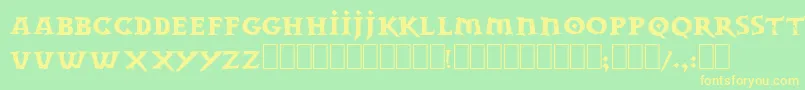 Dwarvesc Font – Yellow Fonts on Green Background