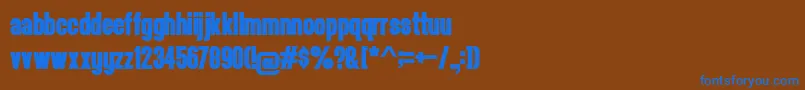 フォントHeadthinker1.001 – 茶色の背景に青い文字