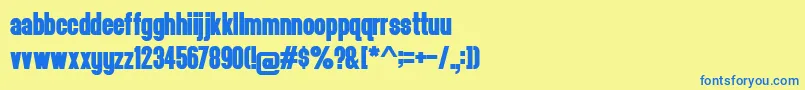 Więcej informacji o czcionce Headthinker1.001 Czcionka Headthinker1.001 – niebieskie czcionki na żółtym tle