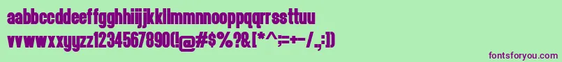 フォントHeadthinker1.001 – 緑の背景に紫のフォント