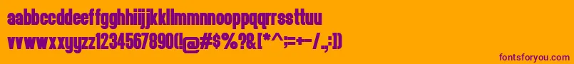 Headthinker1.001 Font – Purple Fonts on Orange Background