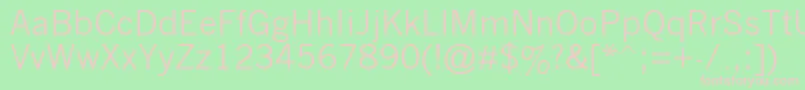 Nwgthc-fontti – vaaleanpunaiset fontit vihreällä taustalla