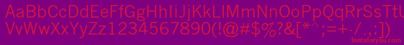 フォントNwgthc – 紫の背景に赤い文字