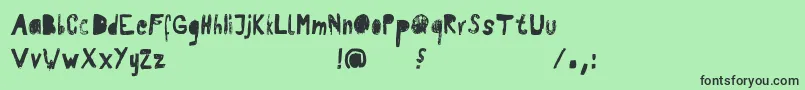 フォントRvdPatterson – 緑の背景に黒い文字