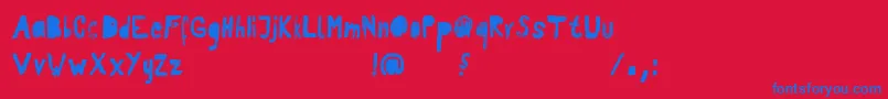 RvdPatterson Font – Blue Fonts on Red Background