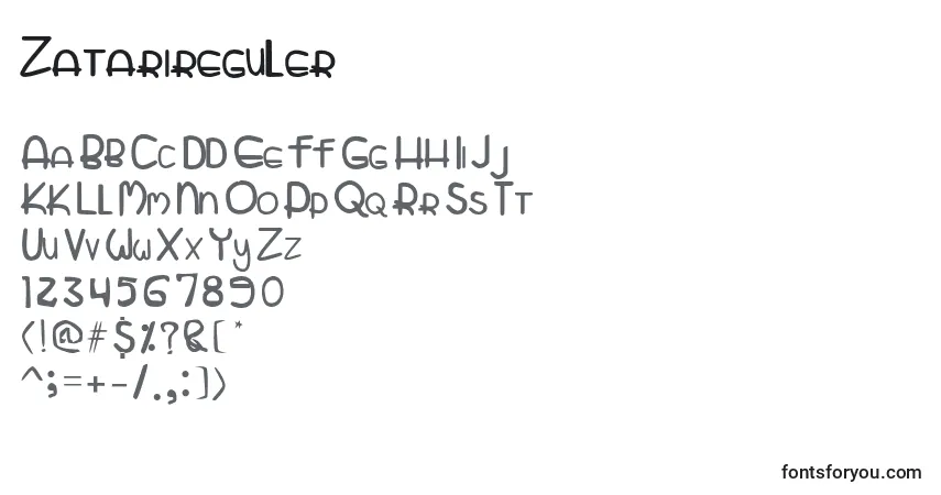 Fuente Zatarireguler - alfabeto, números, caracteres especiales