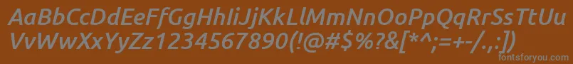Шрифт Ubuntu Mediumitalic – серые шрифты на коричневом фоне