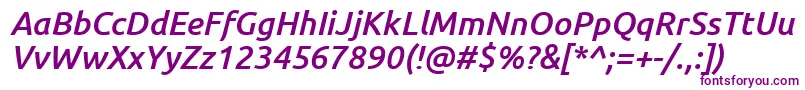 Ubuntu Mediumitalic Font – Purple Fonts on White Background