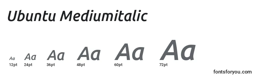 Размеры шрифта Ubuntu Mediumitalic