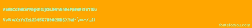 フォントDisparadorFilled – オレンジの背景に緑のフォント