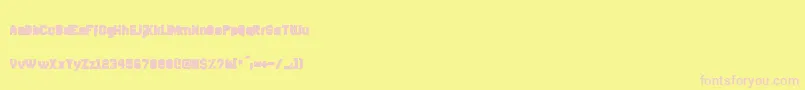Czcionka DisparadorFilled – różowe czcionki na żółtym tle