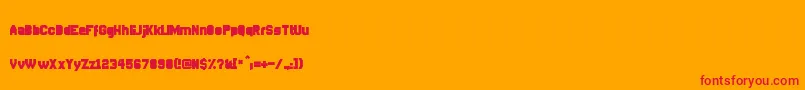 DisparadorFilled Font – Red Fonts on Orange Background