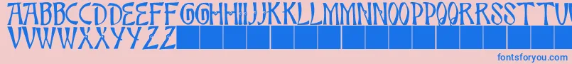 JmhBambooCaps Font – Blue Fonts on Pink Background